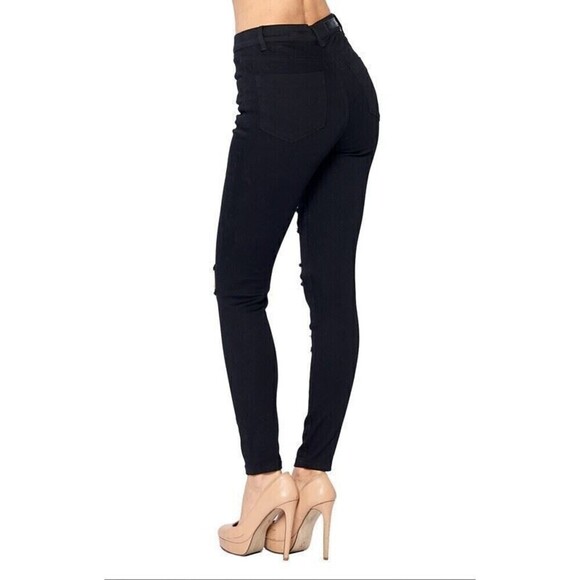 Blue Age HIGH RISE DESTROYED JEANS-BLACK - Picture 2 of 5